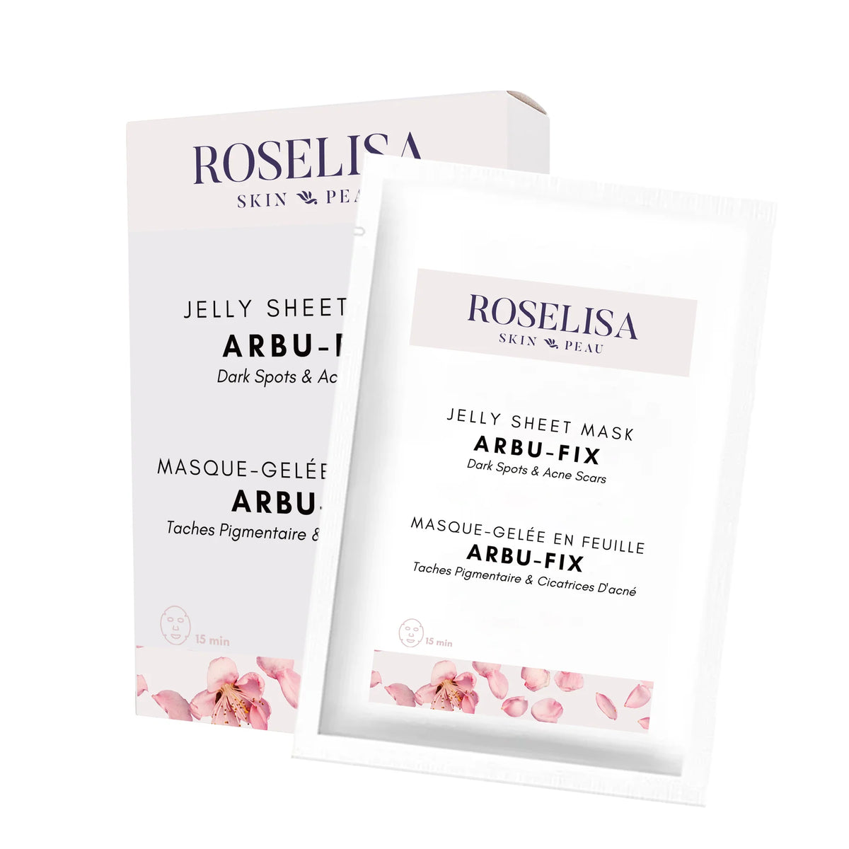 Masques-Gelée en feuille -ARBU-FIX ALPHA ARBUTIN- roselisa