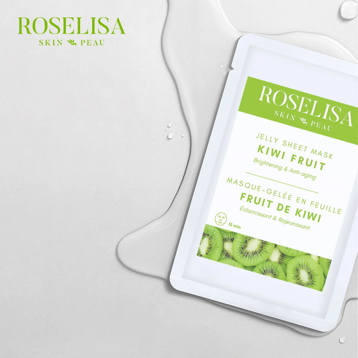 Masques-Gelée en Feuille - Fruit de Kiwi - ROSELISA