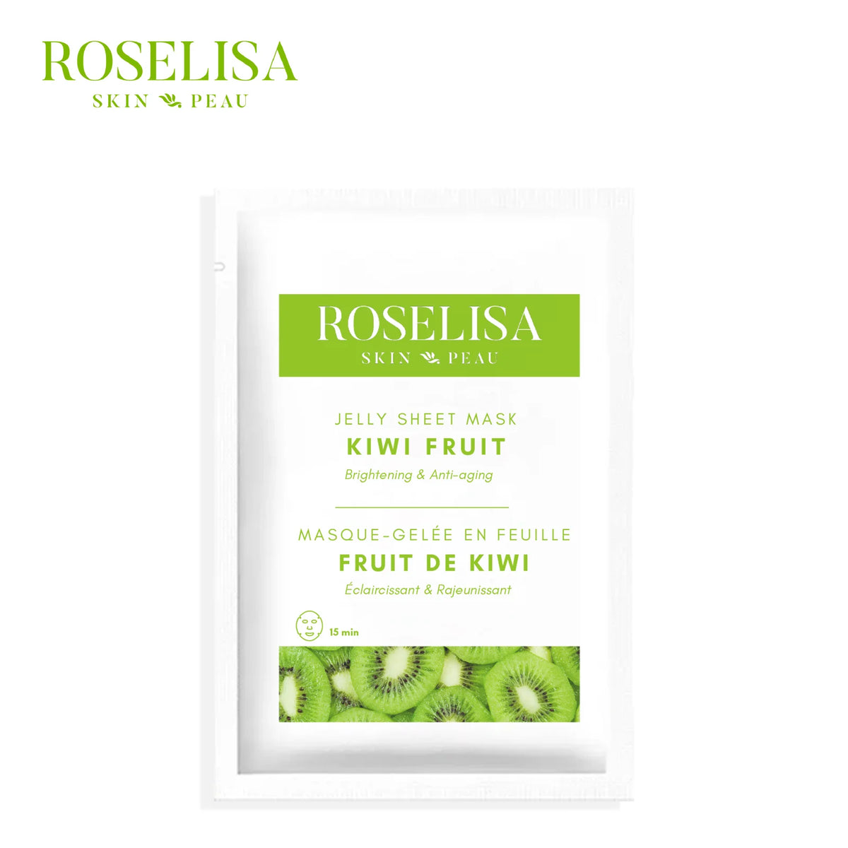 Masques-Gelée en Feuille - Fruit de Kiwi - ROSELISA