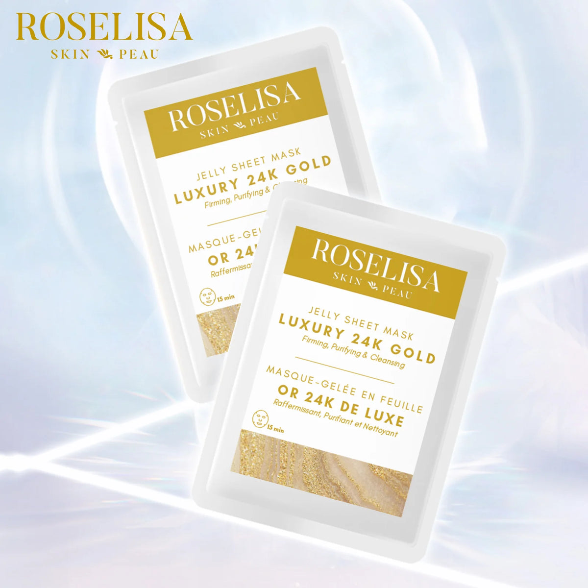 Masques-Gelée en Feuille - Or 24K de Luxe - ROSELISA